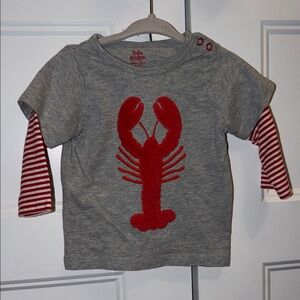 Baby Boden Gray t-Shirt with Red Lobster Design 6-12mos